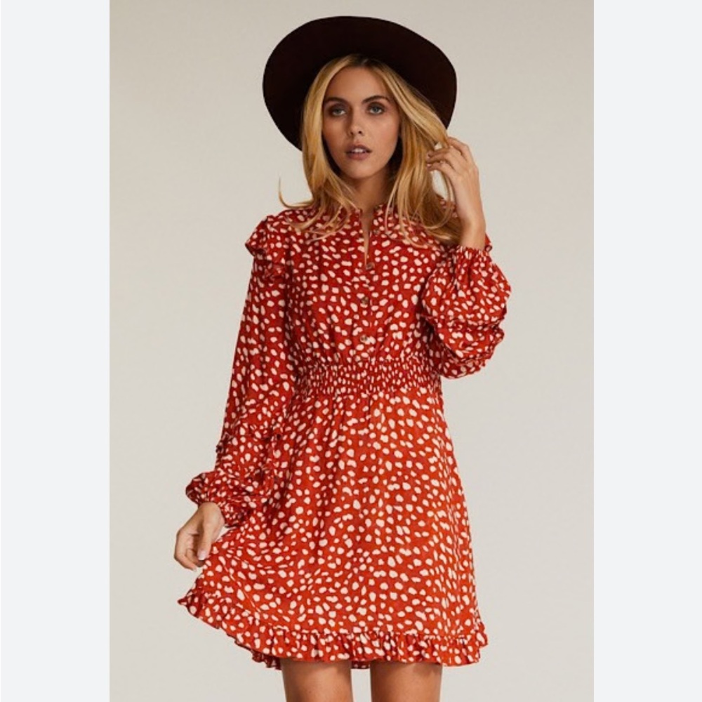 ♥️🎈NWT RED WHITE POLKADOT DRESS - Picture 3 of 15